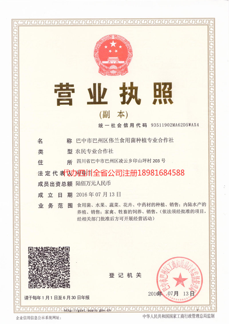 玉林玉林伟兰食用菌种植专业合作社